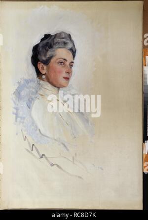 Porträt von Fürstin Zinaida Yusupova (1861-1939). Museum: State Art Museum, Nischni Nowgorod. Autor: Serov, Valentin Alexandrowitsch. Stockfoto