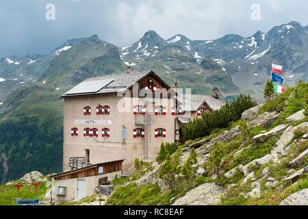 Berghütte, Kassel Hütte, Rifugio Roma alla Rieserferner-ahrn, Rieserfernergruppe, in der Nähe von Rein in Taufers, Riva Di Tures, Pustertal Stockfoto