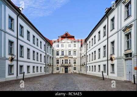 Schloss Hirschberg, Konferenz Haus der Diözese Eichstätt, Rokoko Schloss, Beilngries, Altmühltal, Oberbayern, Bayern Stockfoto