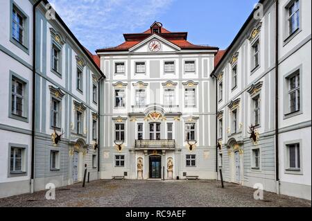 Schloss Hirschberg, Konferenz Haus der Diözese Eichstätt, Rokoko Schloss, Beilngries, Altmühltal, Oberbayern, Bayern Stockfoto