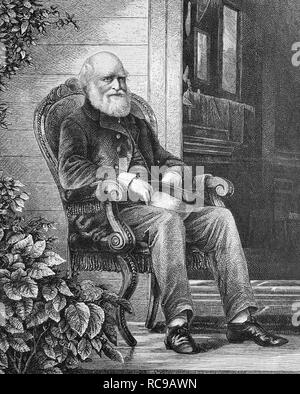 William Cullen Bryant, 1794-1878, US-amerikanischer Schriftsteller, Jurist und Journalist, historische Holzstich, ca. 1880 Stockfoto