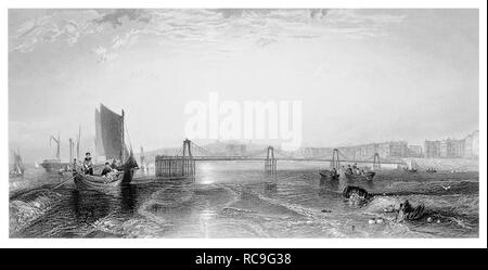 Kette J.M.W Turner Brighton Pier gestochen von R BWallis Stockfoto