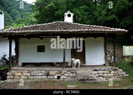 Traditionelle Landschaft Einfamilienhauses aus Osteuropa Serbien. Stockfoto