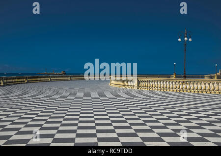 Blick auf die Terrasse Mascagni in Livorno Stockfoto