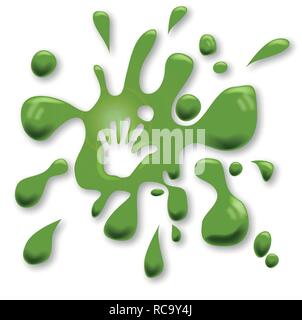 Grüne Flecken mit ein wenig Hand Stock Vektor