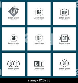 Satz von Buchstaben Logo. Erste BF Logo Vorlage Vektor Design Stock Vektor