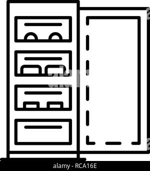 Kühlschrank öffnen, outline Style Stock Vektor