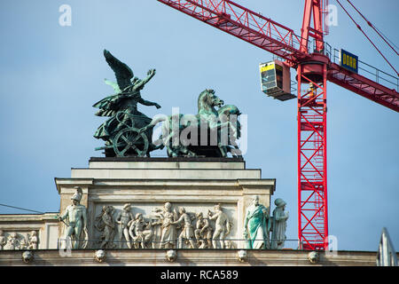 Umfangreiche Bauarbeiten im Gange auf dem österreichischen Parlament Gebäude. Österreich. Stockfoto