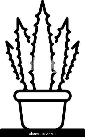 Aloe home pot Symbol, outline Style Stock Vektor