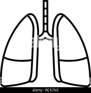Krankheit Lungen Symbol, outline Style Stock Vektor