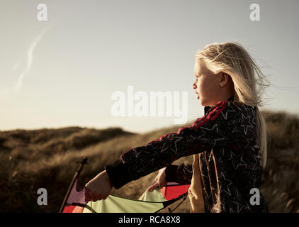 Mädchen mit kite Stockfoto