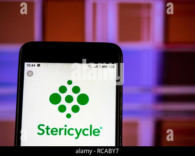 Stericycle Firmenlogo auf dem Smartphone angezeigt. Stockfoto