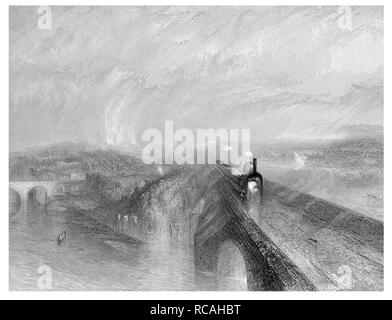 J.M.W Turner Regen, Dampf und Geschwindigkeit gestochen von R Brandard Stockfoto
