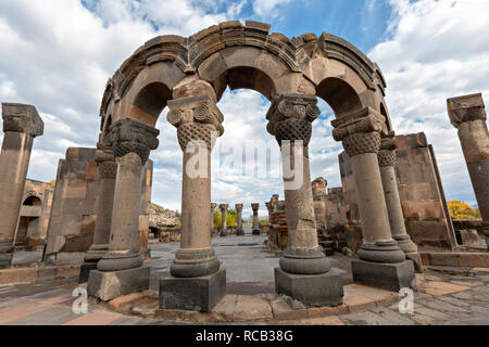 Ruinen der alten christan Tempel von Zvartnots in der Nähe von Jerewan, Armenien. Stockfoto