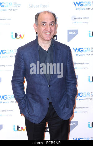 London, Großbritannien. 14. Januar, 2019. Armando Lannucci, Writers Guild Awards 2019, königliche Hochschule der Ärzte, London, UK, 14. Januar 2019, Foto von Richard Goldschmidt Credit: Rich Gold/Alamy leben Nachrichten Stockfoto