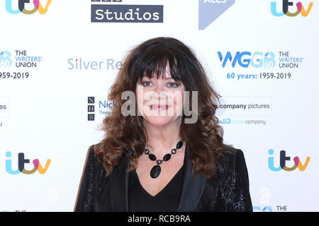 London, Großbritannien. 14. Januar, 2019. Josie Lawrence, Writers Guild Awards 2019, königliche Hochschule der Ärzte, London, UK, 14. Januar 2019, Foto von Richard Goldschmidt Credit: Rich Gold/Alamy leben Nachrichten Stockfoto