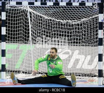 Berlin, Deutschland. 14 Jan, 2019. Handball IHF Men's World Championship: Russland/Deutschland. Deutschlands Torhüter Andreas Wolff Quelle: Mickael Chavet/Alamy leben Nachrichten Stockfoto