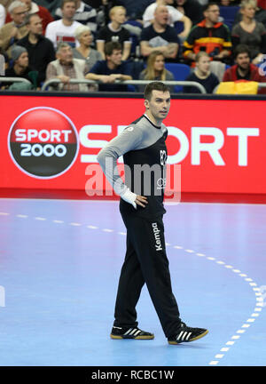 Berlin, Deutschland. 14 Jan, 2019. Handball IHF Men's World Championship: Russland/Deutschland. Torhüter Victor Kireev für Russland Quelle: Mickael Chavet/Alamy leben Nachrichten Stockfoto