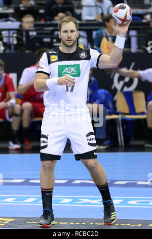 Berlin, Deutschland. 14 Jan, 2019. Handball IHF Men's World Championship: Russland/Deutschland. Steffen Weinhold für Deutschland Credit: Mickael Chavet/Alamy leben Nachrichten Stockfoto