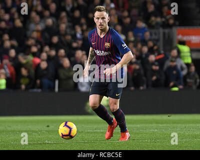 BARCELONA, 13-01-2019. LaLiga 2018 / 2019 Datum 19. Barcelona-Eibar. Ivan Rakitic von Barcelona während des Spiels Barcelona-Eibar. Stockfoto