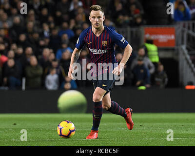 BARCELONA, 13-01-2019. LaLiga 2018 / 2019 Datum 19. Barcelona-Eibar. Ivan Rakitic von Barcelona während des Spiels Barcelona-Eibar. Stockfoto