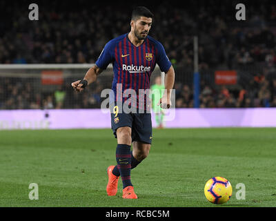 BARCELONA, 13-01-2019. LaLiga 2018 / 2019 Datum 19. Barcelona-Eibar. Luis Suarez von Barcelona während des Spiels Barcelona-Eibar. Stockfoto