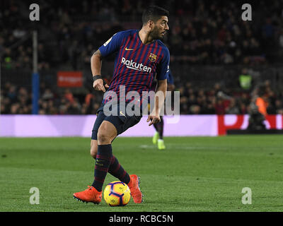BARCELONA, 13-01-2019. LaLiga 2018 / 2019 Datum 19. Barcelona-Eibar. Luis Suarez von Barcelona während des Spiels Barcelona-Eibar. Stockfoto