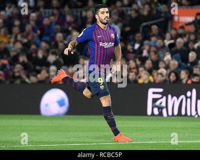 BARCELONA, 13-01-2019. LaLiga 2018 / 2019 Datum 19. Barcelona-Eibar. Luis Suarez von Barcelona während des Spiels Barcelona-Eibar. Stockfoto