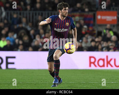 BARCELONA, 13-01-2019. LaLiga 2018 / 2019 Datum 19. Barcelona-Eibar. Sergi Roberto von Barcelona während des Spiels Barcelona-Eibar. Stockfoto