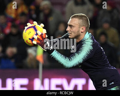 BARCELONA, 13-01-2019. LaLiga 2018 / 2019 Datum 19. Barcelona-Eibar. Jasper Cillessen von Barcelona während des Spiels Barcelona-Eibar. Stockfoto