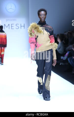 Berlin, Deutschland, 15. Januar 2019, Wijesekera Amesh durch Zehnjahresvertrag Modenschau auf der Mercedes-Benz Fashion Week (Mbfw) Herbst/Winter 2019 im eWerk Berlin in Berlin-Mitte präsentiert. Bild: Sao Struck/Alamy leben Nachrichten Stockfoto