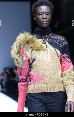 Berlin, Deutschland, 15. Januar 2019, Wijesekera Amesh durch Zehnjahresvertrag Modenschau auf der Mercedes-Benz Fashion Week (Mbfw) Herbst/Winter 2019 im eWerk Berlin in Berlin-Mitte präsentiert. Bild: Sao Struck/Alamy leben Nachrichten Stockfoto