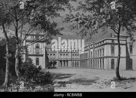Eintritt in das Schloss von Herrenwoerth Palast, heute Schloss Herrenchiemsee, Chiemsee, Bayern, Deutschland Stockfoto