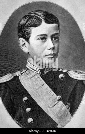 Nikolaus II., geb. Nikolai Alexandrowitsch Romanow, 1868-1918, Romanov Dynasty, Er regierte von 1894 bis 1917 und war der letzte Stockfoto