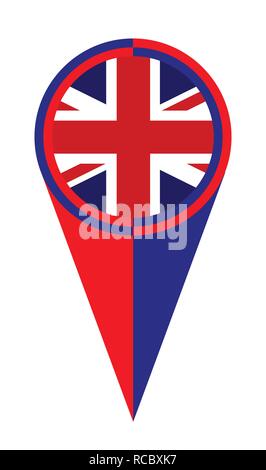 UK Kartenzeiger pin Symbol Lage Flagge Marker Stock Vektor