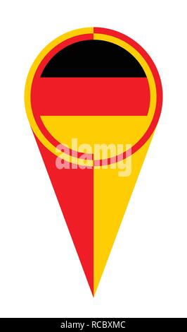 Deutsche Kartenzeiger pin Symbol Lage Flagge Marker Stock Vektor