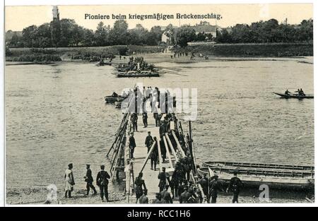 11154 - Merschwitz-1910 - 2. Königlich Sächsisches Pionier-Bataillon Nr. 22 - Kriegsmäßiger Brückenschlag - Stockfoto