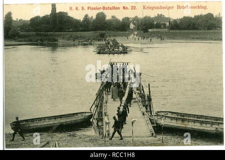 11155 - Merschwitz-1910 - 2. Königlich Sächsisches Pionier-Bataillon Nr. 22 - Kriegsmäßiger Brückenschlag - Stockfoto