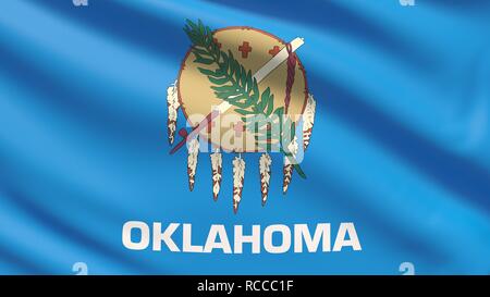 Zustand von Oklahoma Flagge. Flaggen der Staaten der USA. Stockfoto