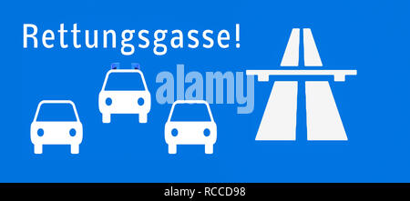 Autobahn rescue Lane Stockfoto