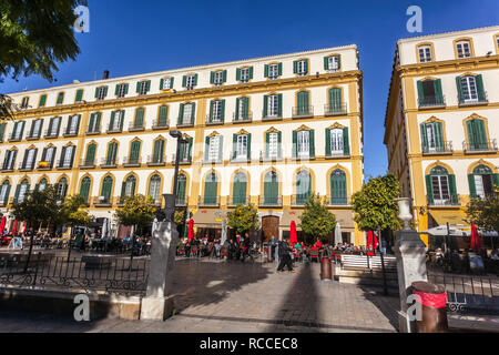 Malaga Altstadt Plaza de la Merced, Bars und Restaurants, Malaga, Spanien Stockfoto
