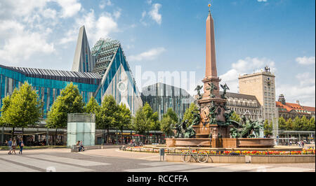 Panorama der Augustusplatz in Leipzig. Stockfoto