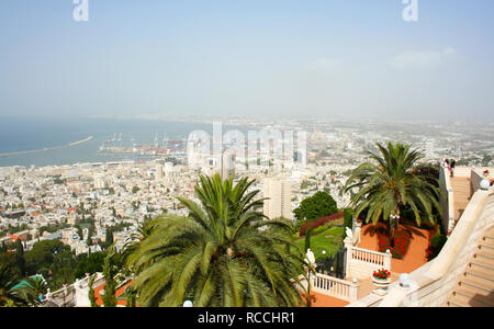 Ansicht der Bahai Gärten auf dem Karmel, Haifa, Israel mount Stockfoto