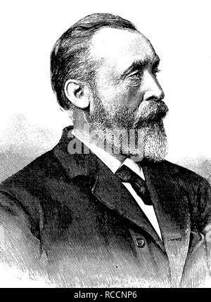 Ernst Heinrich Wilhelm Stephan, von Stephan seit 1885, 1831-1897, historische Holzstich, um 1897 Stockfoto