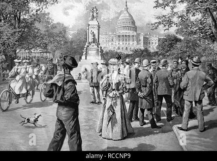 Pennsylvania Avenue in Washington, USA, historische Holzstich ca. 1897 Stockfoto