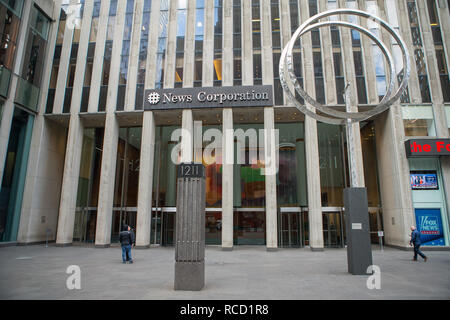 Allgemeine Ansicht GV der News Corporation, 1211 Avenue of the Americas, New York, NY 10036, USA. Das Gebäude dient als weltweiten Hauptsitz Stockfoto