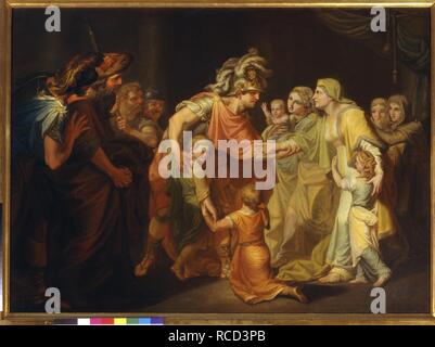 Swjatoslaw's Rückkehr von der Donau zu seiner Familie in Kiew. Museum: Staatliche Tretjakow-Galerie, Moskau. Autor: AKIMOV, IVAN AKIMOVICH. Stockfoto