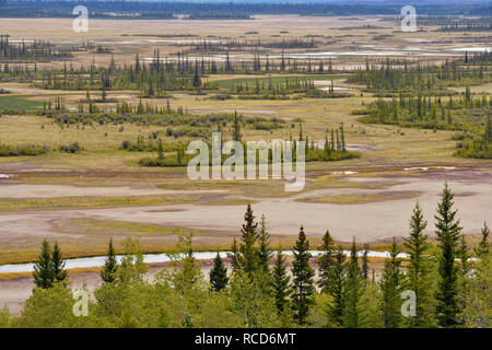 Salinen von der übersehen, Wood Buffalo National Park, Alberta, Kanada Stockfoto