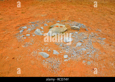 Salt Flats im Grosbeak See - mit Salz - geätzt und zerklüftete Felsen, Wood Buffalo National Park, Albert, Kanada Stockfoto