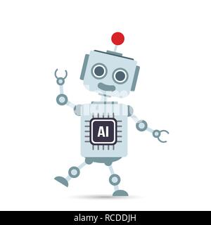 AI Künstliche Intelligenz Roboter cartoon Design Element vector eps Abbildung 10 Stock Vektor